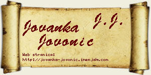 Jovanka Jovonić vizit kartica